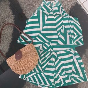Green layer romper